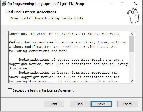 Go end user license agreement